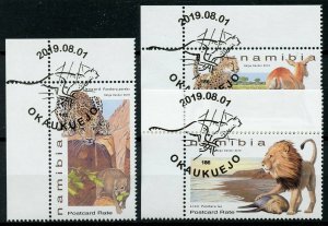 Namibia 2019 CTO Large Felines Lions Cheetahs Leopards 3v Set Animals Stamps