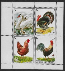 Sharjah 1972 Birds sheet of 4 MNH