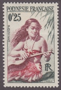 French Polynesia 183 Girl Playing Guitar 1948