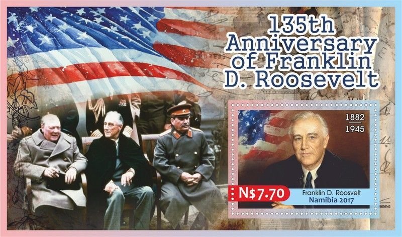 Stamps. Franklin Delano Roosevelt 6 sheets sperforated MNH** 2017 year NEW!