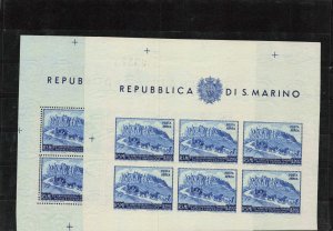 SAN MARINO   C62A, C62B  SHEETS OF 6  MNH BUT GUM ISSUES AT TOP OF S/S