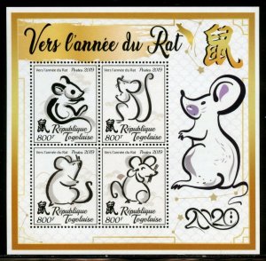 TOGO 2019  TOWARD THE YEAR OF THE RAT SHEET  MINT NH