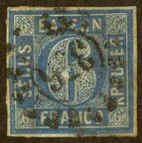 Germany Bavaria Sc# 11 Used (a) 1862 6kr blue Numerals