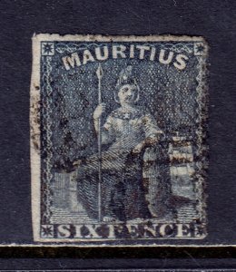 Mauritius - Scott #22 - Used - Clipped perfs on 2 sides - SCV $110