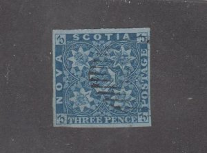 NOVA SCOTIA # 2  VF-3d BLUE LIGHT GRID CANCEL CAT VALUE $300