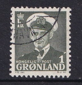 Greenland  #28  used  1950  Frederik IX  1o
