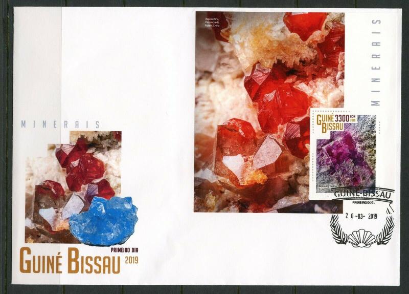 GUINEA BISSAU 2019 MINERALS  SOUVENIR SHEET FIRST DAY COVER