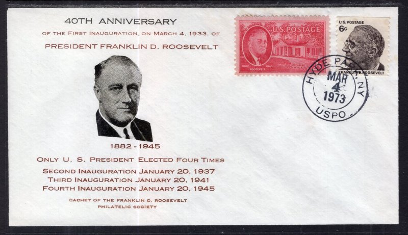 US 40th Anniversary 1st Inauguration Franklin Roosevelt 1973 Franklin Rooseve...