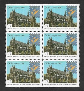 SE)2001 CUBA, OUR LADY OF SABLON CHURCH - BRUCELAS, B/6 MNH