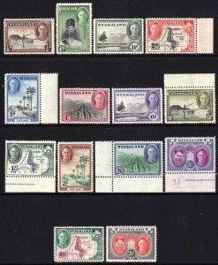 Nyasaland SG144/57 Top values U/M (2/6 upwards) rest M/M Cat 85 pounds