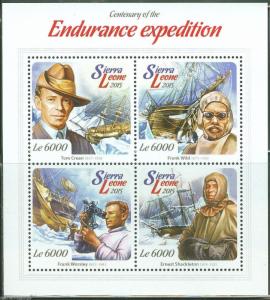 SIERRA LEONE 2015 CENTENARY OF THE ENDURANCE EXPEDITION SHACKLETON SHEET MINT NH