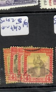 TRINIDAD  & TOBAGO (P1309B) 4D  SG 152 ,B,C D     VFU 