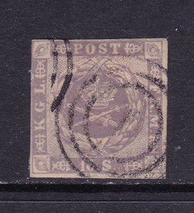 Denmark Scott 6, 1857 16s, VF Used Scott $190