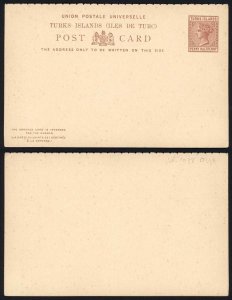 Turks and Caicos QV 1 1/2d Brown Reply Card