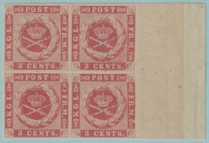 DANISH WEST INDIES 2 AFA 2z 1866 BLOCK OF 4 MNH OG**POSITION 70 S-O RETOUCH S646