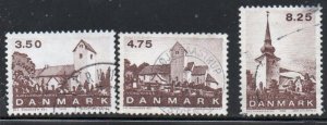 Denmark Sc 924-926 1990 Jutland Churches  stamp set used