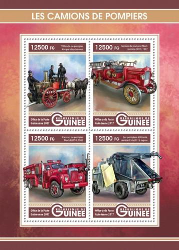 GUINEA - 2017 - Fire Engines - Perf 4v Sheet - M N H