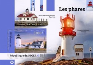 Niger - 2019 Lighthouses on Stamps - Souvenir Sheet - NIG190125b