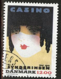 DENMARK  Scott 950 art stamp  1991