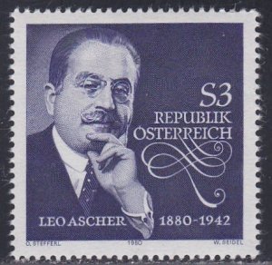 Austria # 1160, Leo Ascher - Composer, Mint NH, 1/2 Cat.