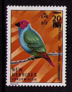 NEW HEBRIDES BRIT Sc# 220 MNH VF Bird Erythrura Cyanovirens