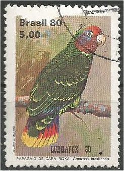 BRAZIL, 1980, used 5cr, Parrots Scott 1715