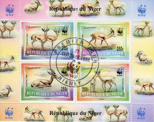 NIGER 1998 Sc#986b WWF Dorcas Gazella Souvenir Sheet Fine Used