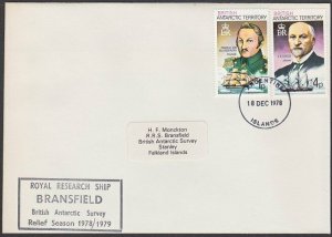 BR ANTARCTIC TERRITORY 1978 cover Royal Research Ship BRANSFIELD cachet.....T214