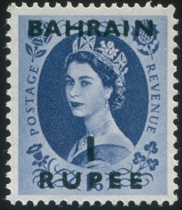 Bahrain 1956 12a on 1s 3d green SG101 unused