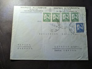 1933 Bulgaria USSR Cover Sofia to Langnau Switzerland Spinnerei Langnau