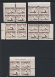 20x Canada G - OP Stamps;  4x Matched Corner Blocks 1x Pl Block GV = $49.50