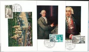 63745  - SPAIN - POSTAL HISTORY: set of 3  MAXIMUM CARD 1973 -  ARCHITECTURE