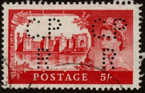 Great Britain  #310  Used  perfin C.P / R  CV $3.50