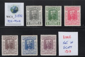 WC1_31592. ALBANIA. Rare 1919 set not in Scott. MH-MLH