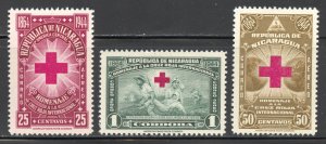 Nicaragua Scott C263-65 Unused VLHOG - 1944 Intl Red Cross 80th - SCV $3.65