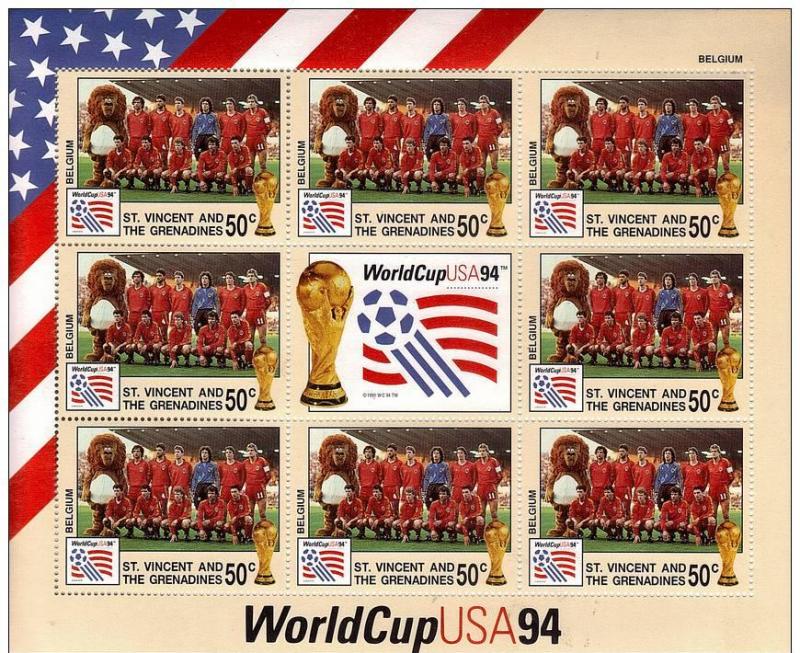 VINCENT GRENADINES SHEET WORLD CUP USA SOCCER FOOTBALL