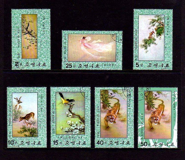 KOREA -1976 - TIGER - FAIRY - MAGPIE - DEER - SET OF 7!