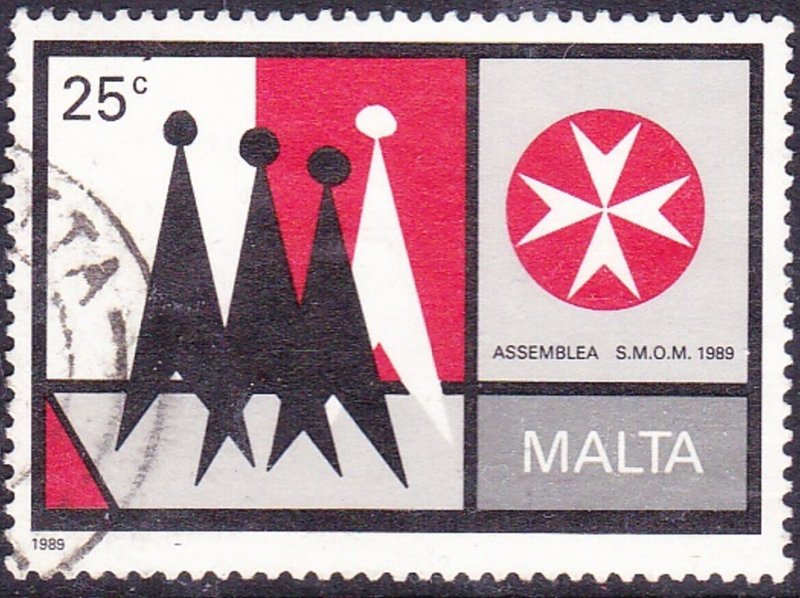 MALTA 1989 25c Multicoloured Assemblea S.M.O.M SG859 FU