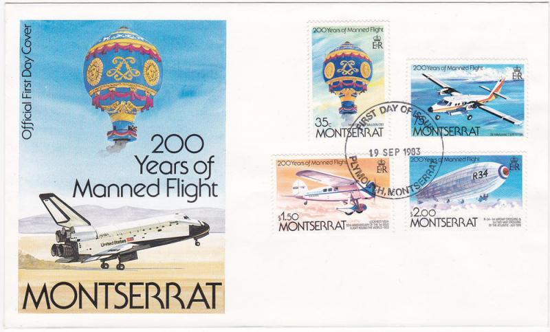 Montserrat 503-506 Set FDC Aircrafts