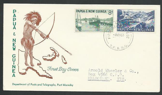 PAPUA NEW GUINEA 1963 8d & 2/3d commem FDC.................................59712