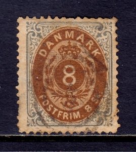 Denmark - Scott #19 - Used - Thin speck UR, toning, a few sh. perfs - SCV $75