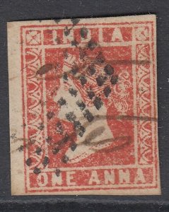 Sg 14 Indian 1854 1a Mat Red Fine Used 4 Good to Very Good Large Edges-