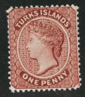 Turks Island  Scott 45 MH* 1889 Queen Victoria stamp