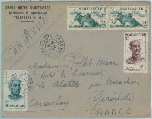 81101 - MADAGASCAR - POSTAL HISTORY - Airmail COVER to FRANCE 1946 - FAUNA