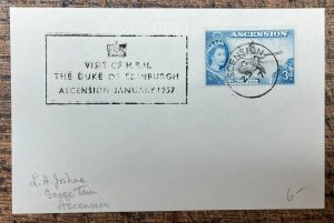 1957 Ascension Island Event Cover, visit of the HRH Duke of Edinburgh