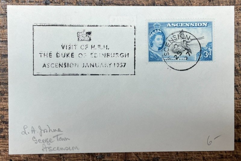 1957 Ascension Island Event Cover, visit of the HRH Duke of Edinburgh