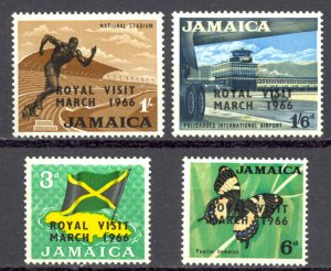 Jamaica Sc# 248-251 MNH 1966 overprint Royal Visit