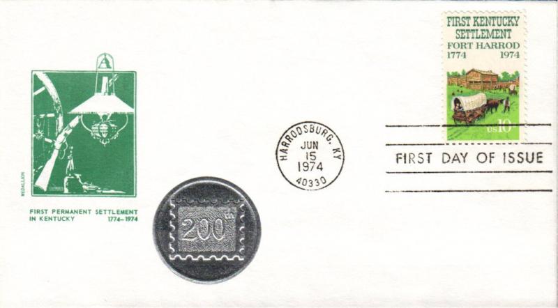 #1542 Fort Harrod Medallion FDC