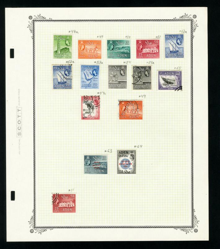 Aden 1937 to 1950s Vintage Stamp Collection