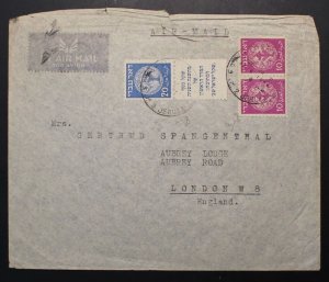 Israel Scott #5 Doar Ivri Tab Perf 10x11 on Commercial Cover to London!!